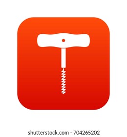 Corkscrew with a metal spiral icon digital red for any design isolated on white vector illustration