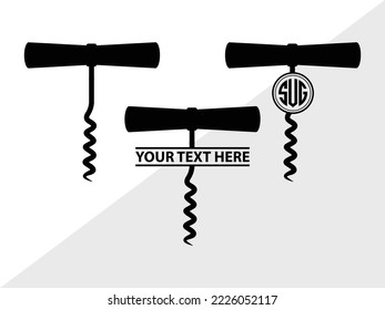 Corkscrew Monogram Printable Vector Illustration svg