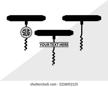 Corkscrew Monogram Printable Vector Illustration svg
