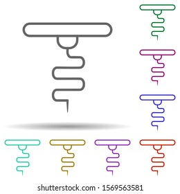 Corkscrew multi color icon. Simple thin line, outline vector of web icons for ui and ux, website or mobile application