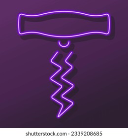 corkscrew neon sign, modern glowing banner design, colorful modern design trends on black background. Vector illustration.