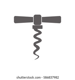 corkscrew opened bottle icon vector illustration eps 10
