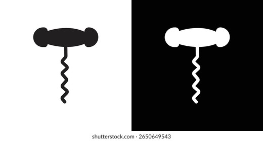 Corkscrew opener icon Isolated flat vector in outline