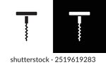 Corkscrew opener icon linear logo isolated