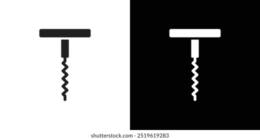 Corkscrew opener icon linear logo isolated