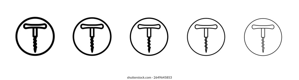 Ícone de abertura de saca-rolhas contorno ilustração simples isolada