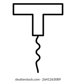 Corkscrew opener icon simple flat icon vector symbol