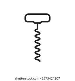 Corkscrew opener icon Simple thin outline