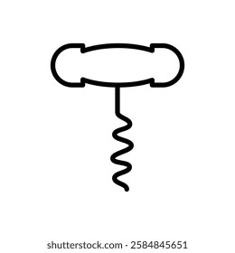 Corkscrew opener icon Thin line art isolated