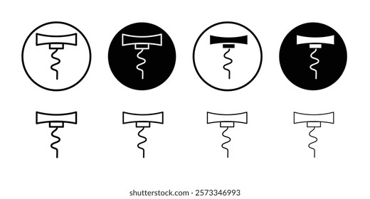 Corkscrew opener icon vector line logo mark or symbol set collection outline style