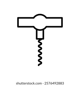 Corkscrew opener icon vector outline logo sign