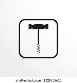 Corkscrew for opening bottles. Vector icon.