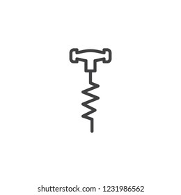Corkscrew outline icon. linear style sign for mobile concept and web design. Wine bottle opener simple line vector icon. Symbol, logo illustration. Pixel perfect vector graphics