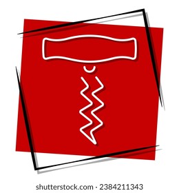 corkscrew red banner in frame. Vector illustration.