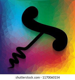 Corkscrew sign illustration. Vector. Flat style black icon on white.