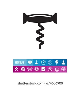 Corkscrew silhouette icon
