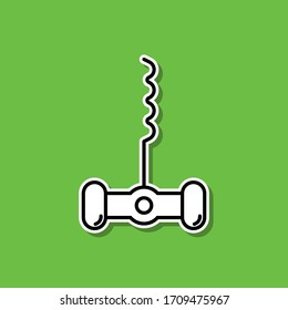 Corkscrew sticker icon. Simple thin line, outline vector of alcohol drink icons for ui and ux, website or mobile application