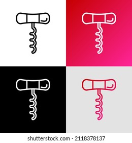Corkscrew thin line icon. Modern vector illustration of wine opener.
