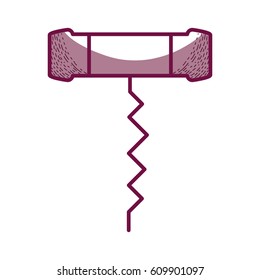 corkscrew tool of cork wine bottle