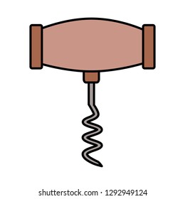 corkscrew tool icon on white background vector illustration