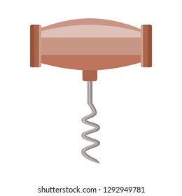 corkscrew tool icon on white background vector illustration