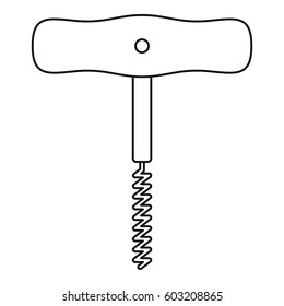 Corkscrew tool icon. Outline illustration of corkscrew tool vector icon for web