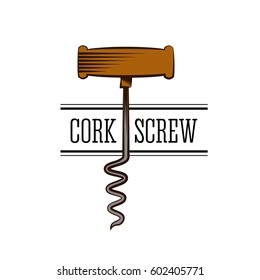 corkscrew tool icon over white background. colorful design. vector illustration