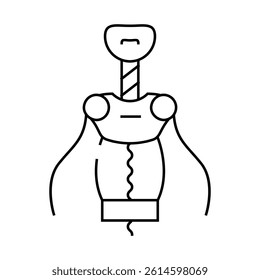 corkscrew tool line icon vector. corkscrew tool sign. isolated contour symbol black illustration