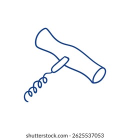 Corkscrew tool for opening bottles of wine displayed against a minimalistic background
