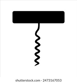 Corkscrew top view silhouette isolated on white background. Corkscrew icon vector illustration design.