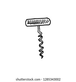 corkscrew vector doodle sketch isolated on white background