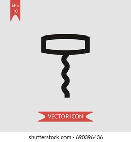 Corkscrew vector icon, illustration symbol