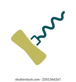 Corkscrew vector icon. Kitchen appliances. Graph symbol for cooking web site design, logo, app, UI