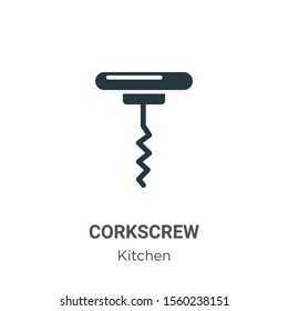 Corkscrew vector icon on white background. Flat vector corkscrew icon symbol sign from modern kitchen collection for mobile concept and web apps design.