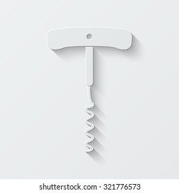 corkscrew vector icon - paper illustration