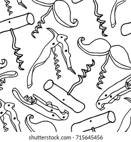 Corkscrew vector illustration. Doodle style. Design icon, print, logo, poster, symbol, decor, textile, paper, card. 