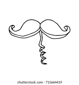 Corkscrew vector illustration. Doodle style. Design icon, print, logo, poster, symbol, decor, textile, paper, card. 