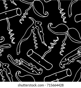 Corkscrew vector illustration. Doodle style. Design icon, print, logo, poster, symbol, decor, textile, paper, card. 