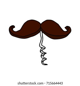 Corkscrew vector illustration. Doodle style. Design icon, print, logo, poster, symbol, decor, textile, paper, card. 