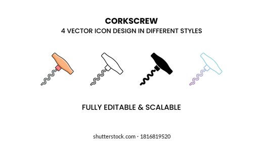 Corkscrew Vector illustration icons in different style