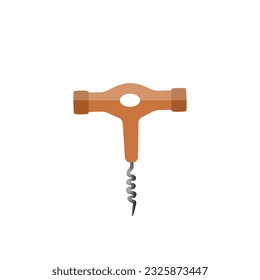 Corkscrew Vector Illustration With Vintage style. Colorful Clip Art Corkscrew Isolated Vector Illustration Design.