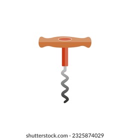 Corkscrew Vector Illustration With Vintage style. Colorful Clip Art Corkscrew Isolated Vector Illustration Design.