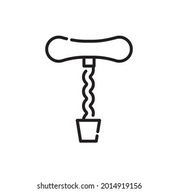 Corkscrew vector outline icons style illustration. EPS 10 file