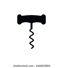 Corkscrew or wine bottle opener icon isolated on white background. Vector illustration.