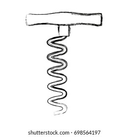 corkscrew wine opener stainless steel on white background