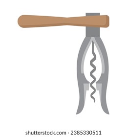 corkscrew wooden illustration vector isolated