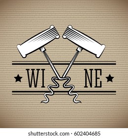 corkscrews tool icon. wine house concept. vector illustration