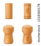 corkwood cork for wine and champagne bottle vector illustration isolated on white background