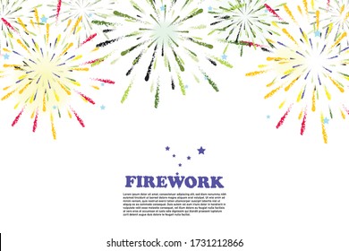 Corlorful firework on white background, can be use for celebration, party, and new year event.  illustration, vector EPS10.