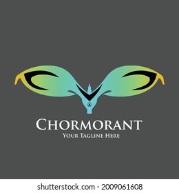 cormorant bird icon logo  design template vector image